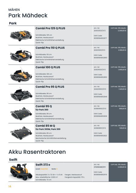 STIGA Produktpreisliste 2024 