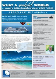 Reisecenter Schaffranek AIDA Gruppenreisen 2024/2025