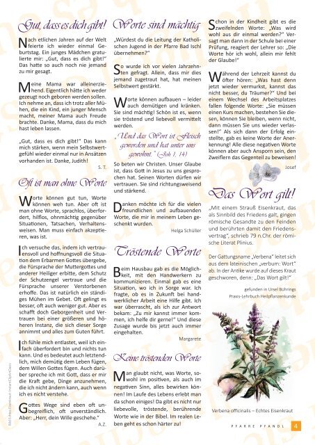 Pfarrblatt der Pfarre Pfandl - Ausgabe 209