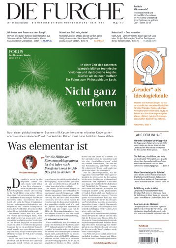 DIE FURCHE 21.09.2023