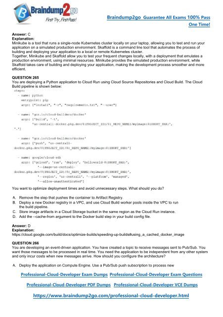 [2024-Feb-New]Braindump2go Professional-Cloud-Developer PDF Dumps(102-268)