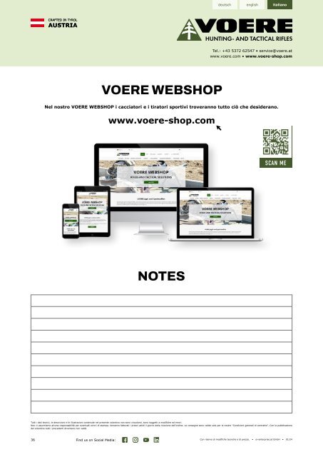 VOERE Preisliste / Pricelist