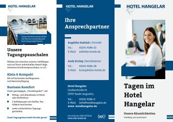 Hotel Hangelar Tagungsflyer