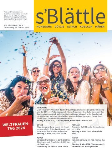 s'Blättle Nr. 9 - Do, 29. Februar 2024