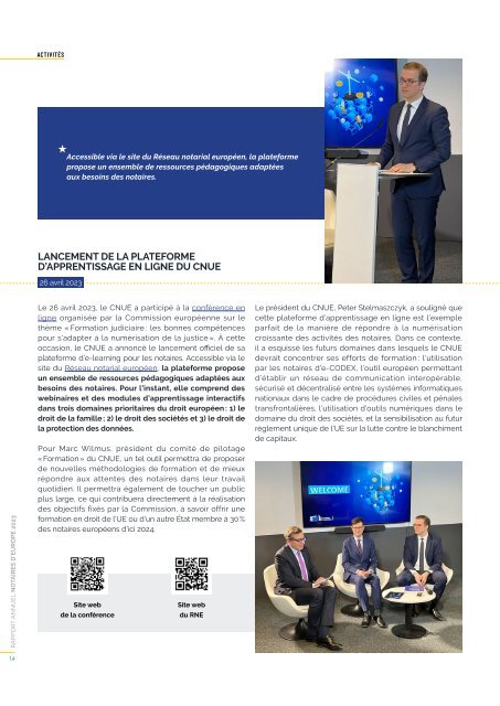 Rapport annuel du CNUE - 2023