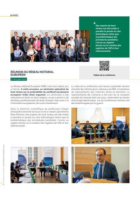 Rapport annuel du CNUE - 2023