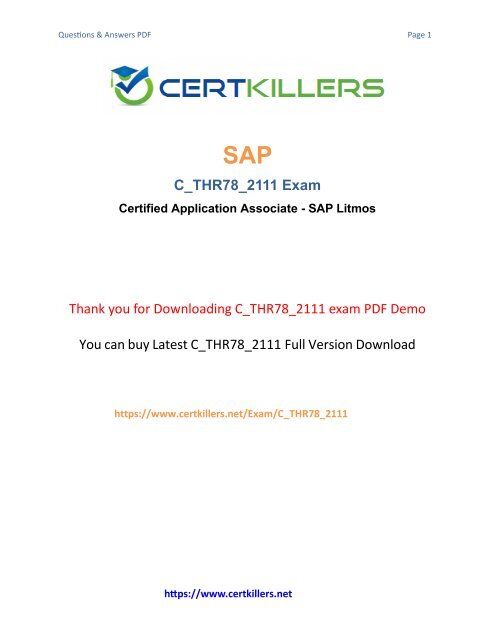 Ace Your HR Certification: C_THR78_2111 Practice Test