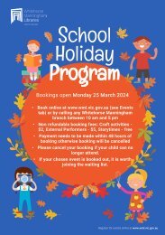 School holiday program April 2024