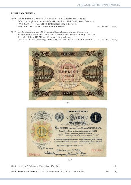 Emporium Hamburg Auktion 105 Banknoten