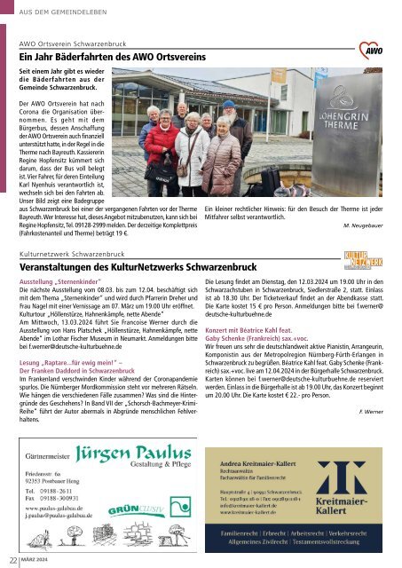 Mitteilungsblatt Schwarzenbruck - März 2024