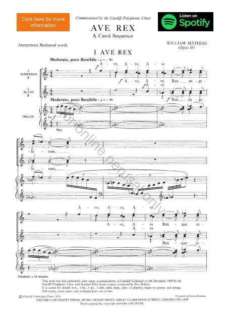 Mathias Ave Rex vocal score