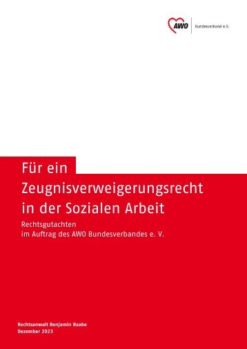 AWO Gutachten Zeugnisverweigerungsrecht Soziale Arbeit