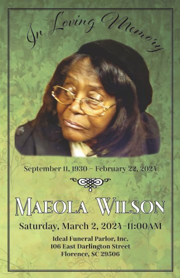 Maeola Wilson Memorial Program