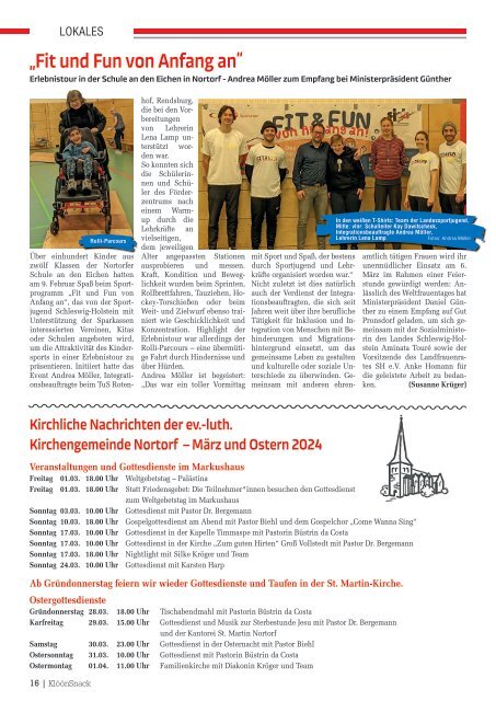 Holsteiner KlöönSNACK - Ausgabe Rendsburg / Mittelholstein - März 2024