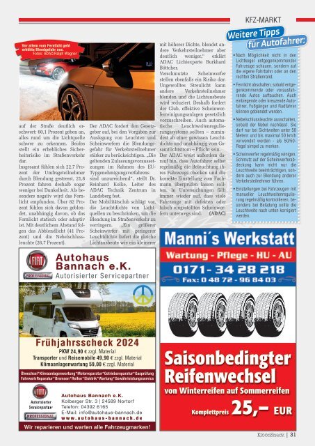 Holsteiner KlöönSNACK - Ausgabe Rendsburg / Mittelholstein - März 2024