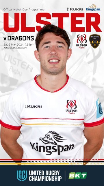 BKT-URC Ulster Rugby Match Day Programme v Dragons