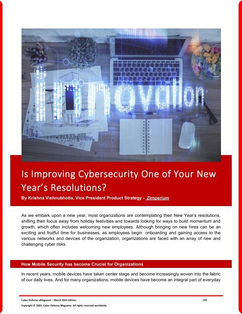 The Cyber Defense eMagazine March Edition for 2024