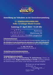 Generalversammlung Einladung Broschüre 2024