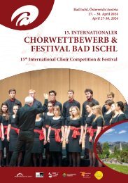 Program Book - 15th International Choir Competition and Festival Bad Ischl