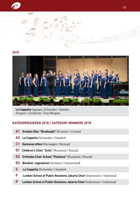 15th Intl. Choir Competition and Festival Bad Ischl - Program Book