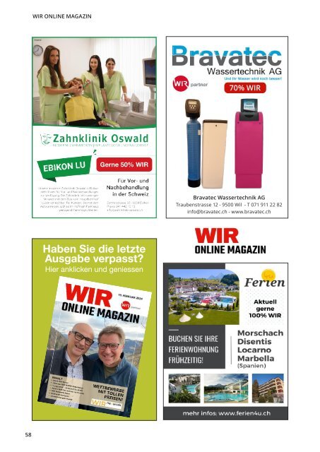 WIR ONLINE MAGAZIN vom 4. März 2024