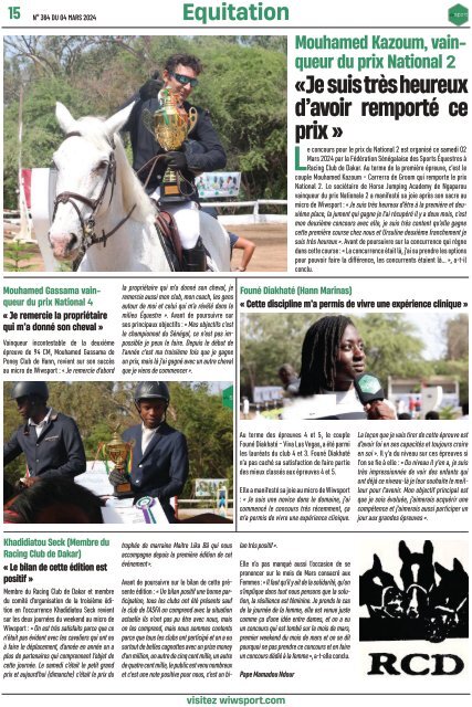 Journal wiwsport n364 - 04 mars 2024