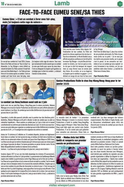 Journal wiwsport n364 - 04 mars 2024