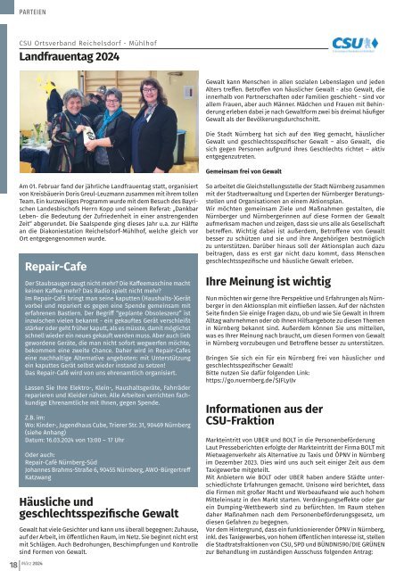 Mitteilungsblatt Nürnberg-Eibach/Reichelsdorf/Röthenbach - März 2024