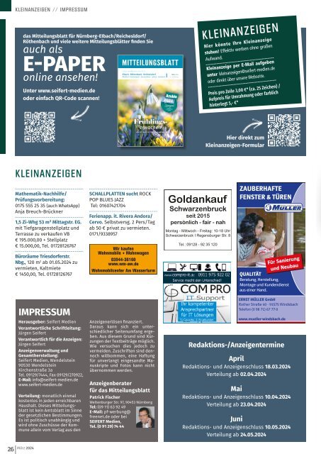 Mitteilungsblatt Nürnberg-Eibach/Reichelsdorf/Röthenbach - März 2024