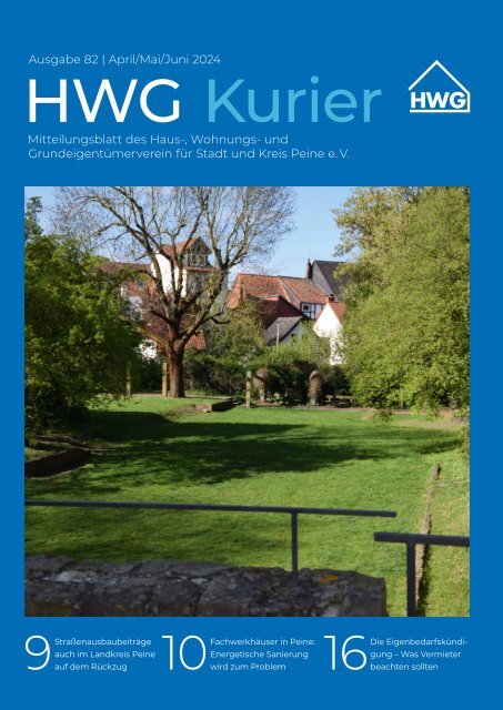 HWG Kurier Stadt und Kreis Peine - Ausgabe 82 - April/Mai/Juni 2024