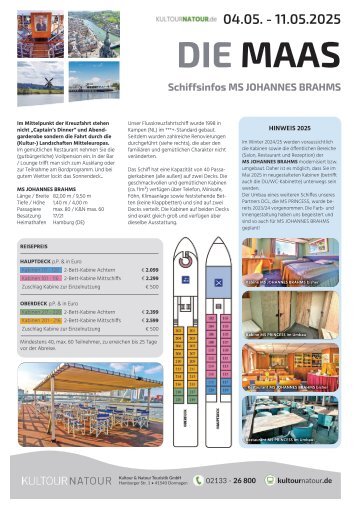 KABINENPLAN zur K&N MaasKreuzfahrt 2025