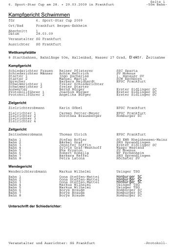 Protokoll - SG Frankfurt