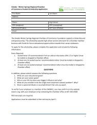 OWS Chamber Scholarship Application