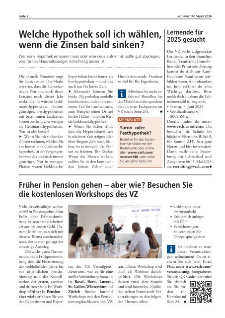 vznews, Schweiz deutsch, April 2024, Ausgabe 140