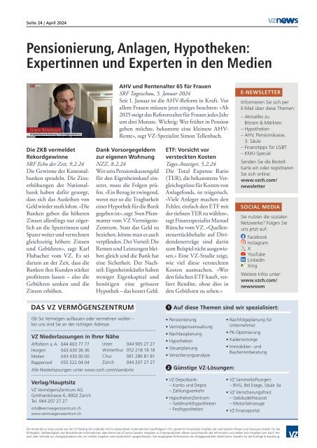 vznews, Schweiz deutsch, April 2024, Ausgabe 140