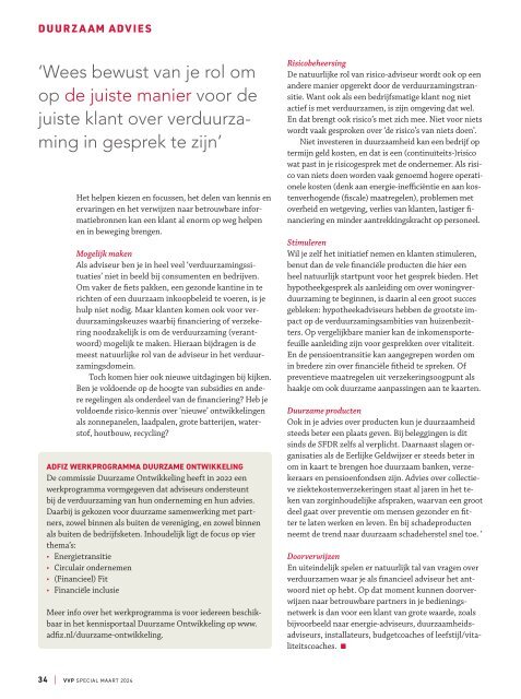 VVP SPECIAL Duurzaam Advies eZine