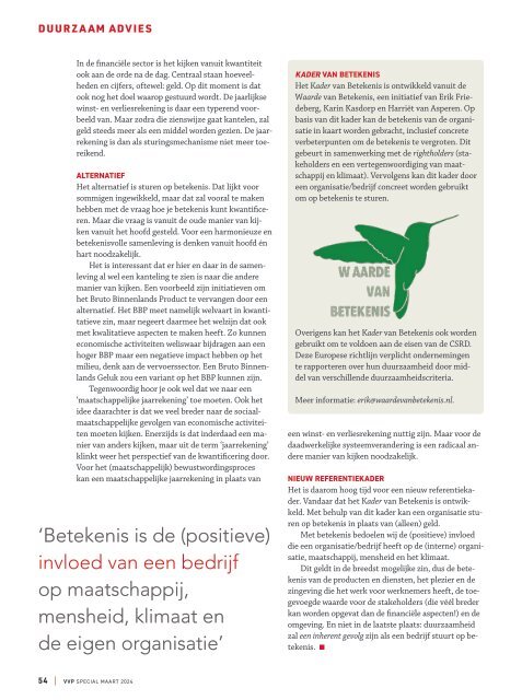 VVP SPECIAL Duurzaam Advies eZine