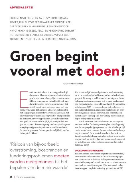 VVP SPECIAL Duurzaam Advies eZine