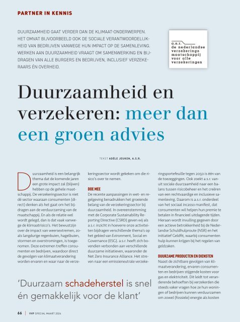 VVP SPECIAL Duurzaam Advies eZine