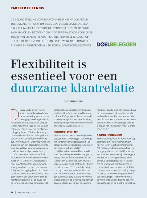 VVP SPECIAL Duurzaam Advies eZine