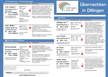 Dillingen Unterkunftsverzeichnis