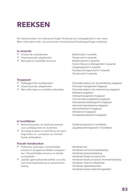 Catalogus hoger onderwijs 2024-2025 | Larcier-Intersentia