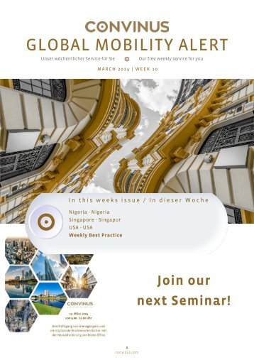CONVINUS Global Mobility Alert - Week 10.2024