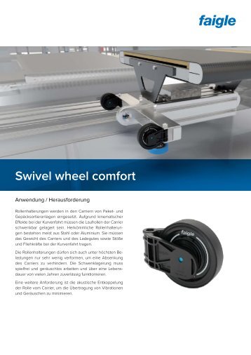 Produktdatenblatt Swivel wheel comfort DE