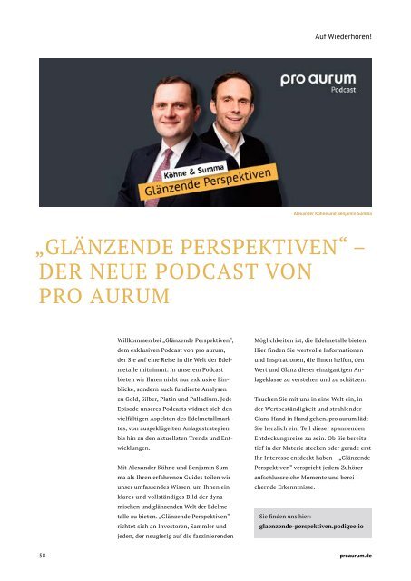 pro aurum Magazin 01/2024