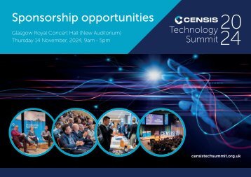 Sponsorship opportunities CENSIS Tech Summit 2024