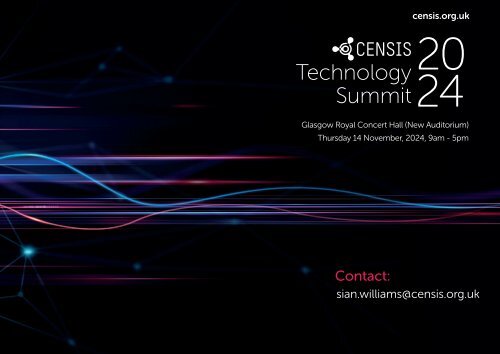 Sponsorship opportunities CENSIS Tech Summit 2024