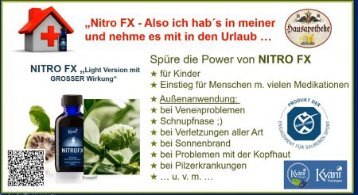 NitroFx . Also wir haben es immer in der eigenen Apotheke. DIE Alternative zu CHemie, Pulver,Presslingen u. chemisch basierten Energy Drinks. Frische Energie für Gesundheitsbewusste!