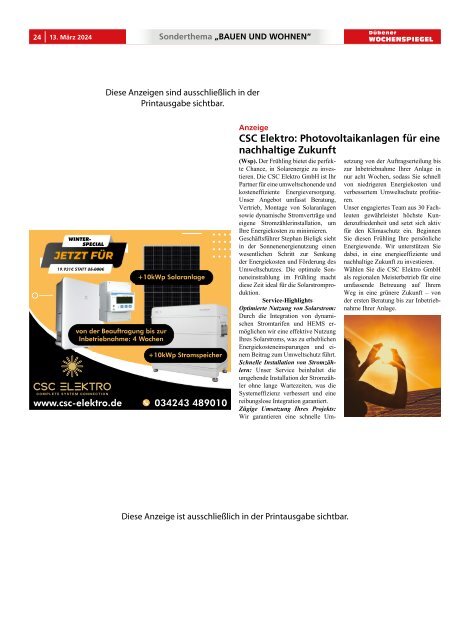 Dübener Wochenspiegel - Ausgabe 5 - Jahrgang 2024