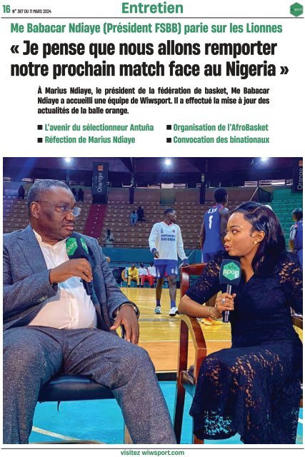 Journal wiwsport n367 - 11 mars 2024